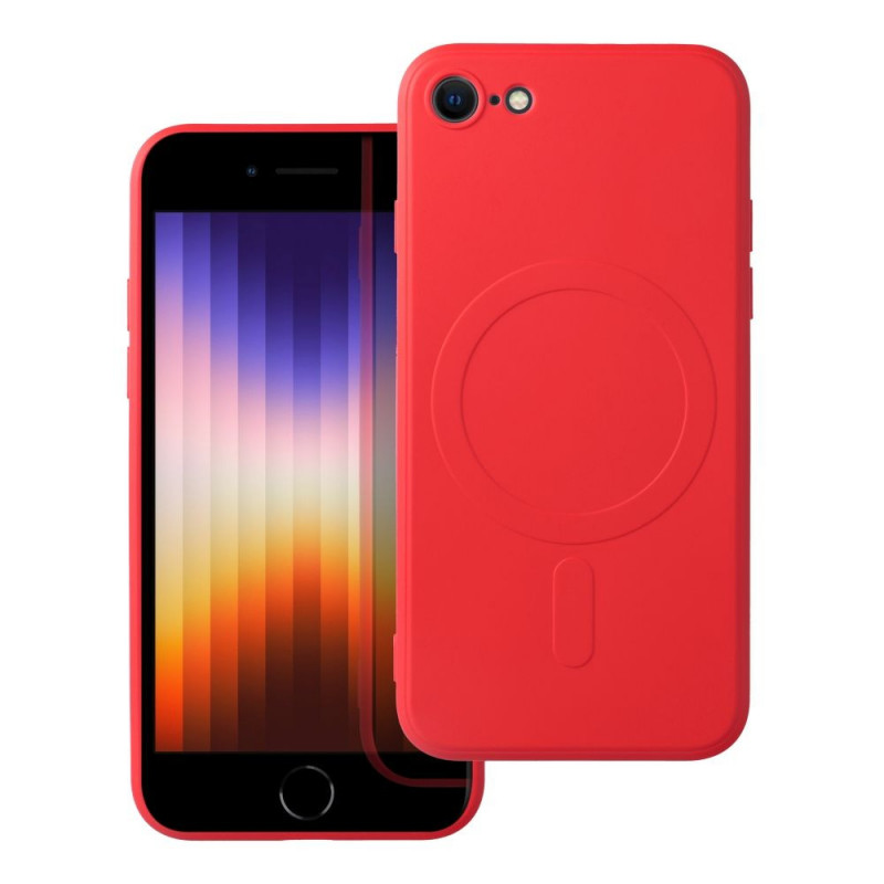 Apple iPhone SE 2022 5G Coque Silicone Mag Cover MagSAFE  Rouge