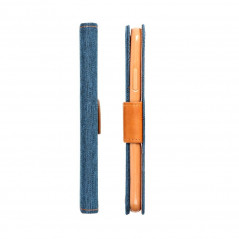 Apple iPhone 14 Pro Portefeuilles Canvas Book Bleu marine