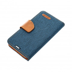 Apple iPhone 14 Pro Portefeuilles Canvas Book Bleu marine