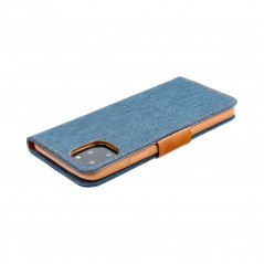 Apple iPhone 14 Pro Portefeuilles Canvas Book Bleu marine