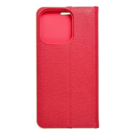 Apple iPhone 15 Pro Portefeuilles LUNA Book Gold Élégant  Rouge