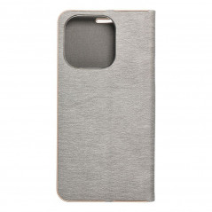 Apple iPhone 15 Pro Portefeuilles LUNA Book Gold Élégant  Argenté