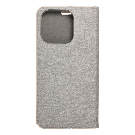 Apple iPhone 15 Pro Portefeuilles LUNA Book Gold Élégant  Argenté