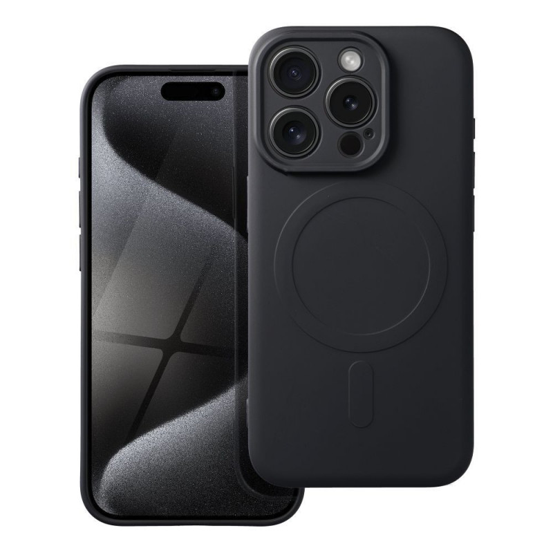 Apple iPhone 15 Pro Coque Silicone Mag Cover MagSAFE  Noir
