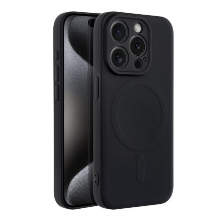 Apple iPhone 15 Pro Coque Silicone Mag Cover MagSAFE  Noir