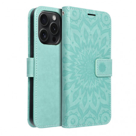 Apple iPhone 15 Pro Portefeuilles MEZZO Book Mandala  Vert