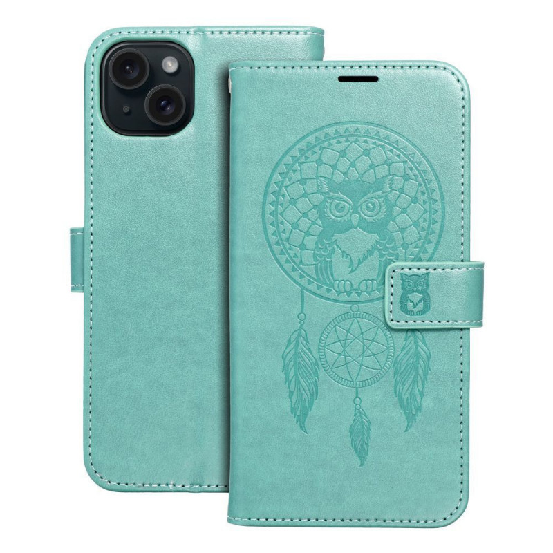 Apple iPhone 15 Plus Portefeuilles MEZZO Book Capteurs de rêve  Vert
