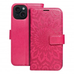 Apple iPhone 15 Portefeuilles MEZZO Book Mandala  Magenta