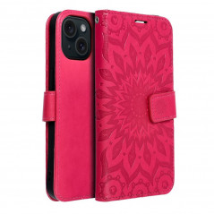 Apple iPhone 15 Portefeuilles MEZZO Book Mandala  Magenta