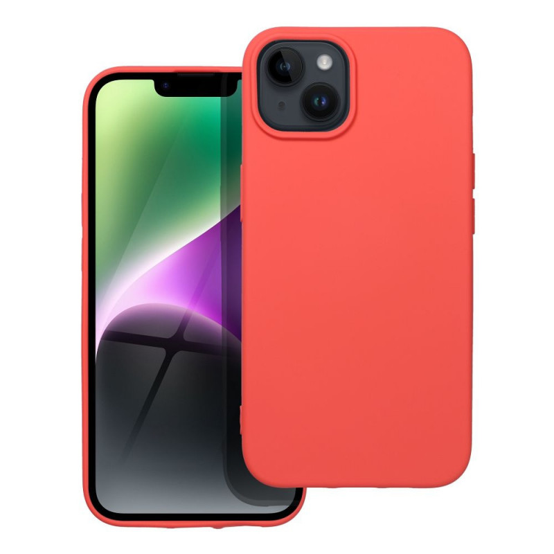 Apple iPhone 14 Coque Silicone Élégant  Pêche