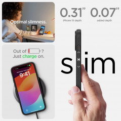 Apple iPhone 15 Coque Spigen  Liquid Air Noir mat