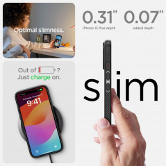 Apple iPhone 15 Plus Coque Spigen  Liquid Air Noir mat