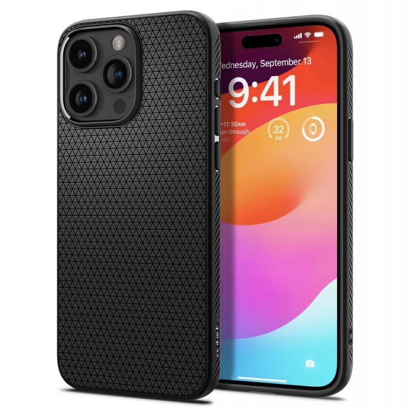 Apple iPhone 15 Pro Coque Spigen  Liquid Air Noir mat
