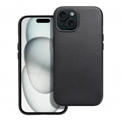 Apple iPhone 15 Coque Leather Mag Cover Élégant  MagSAFE  Noir