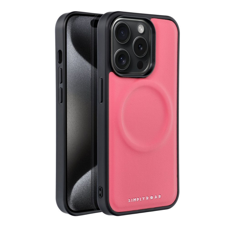 Apple iPhone 15 Pro Coque Roar Mag Morning Élégant  MagSAFE  Rose vif