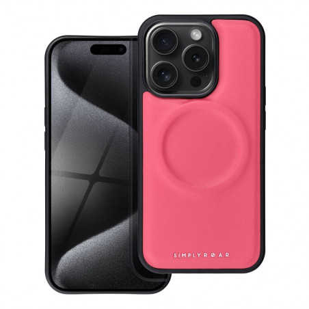 Apple iPhone 15 Pro Coque Roar Mag Morning Élégant  MagSAFE  Rose vif