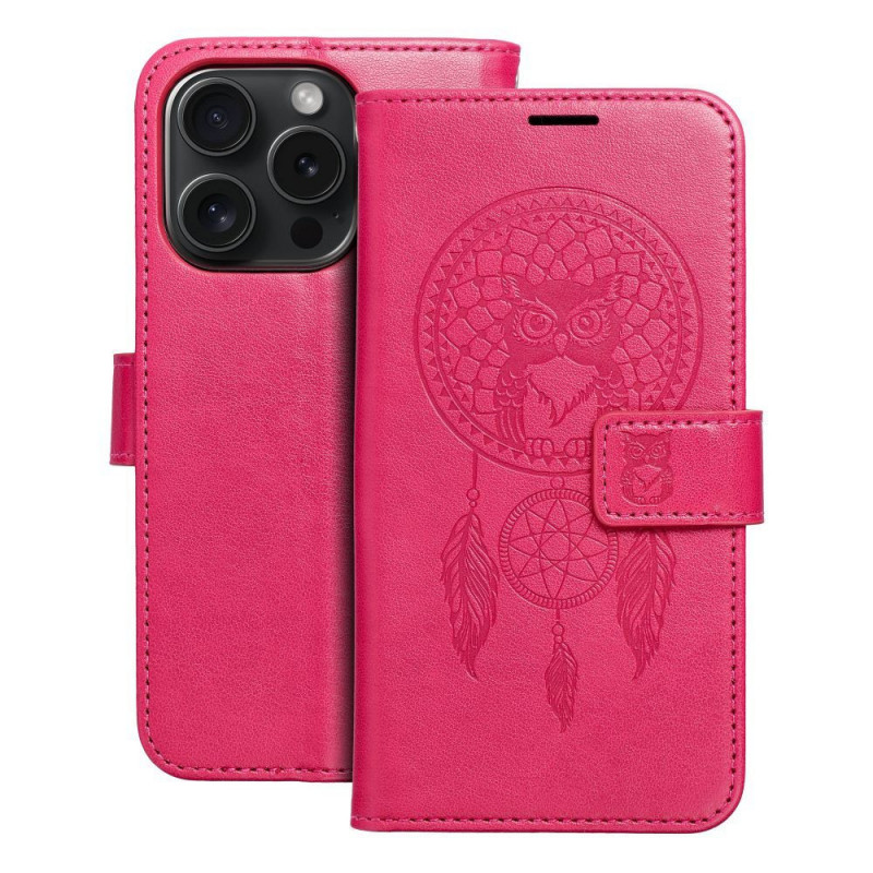 Apple iPhone 15 Pro Portefeuilles MEZZO Book Capteurs de rêve  Magenta