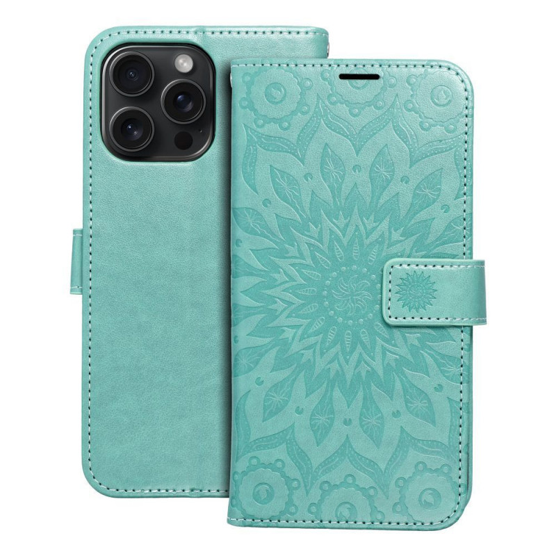 Apple iPhone 15 Pro Max Portefeuilles MEZZO Book Mandala  Vert