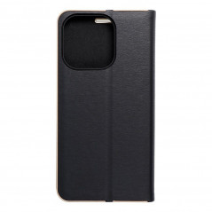 Apple iPhone 15 Pro Portefeuilles LUNA Book Gold Élégant  Noir