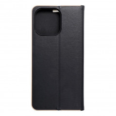 Apple iPhone 15 Pro Max Portefeuilles LUNA Book Gold Élégant  Noir