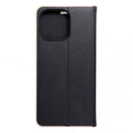Apple iPhone 15 Pro Max Portefeuilles LUNA Book Gold Élégant  Noir