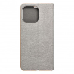Apple iPhone 15 Pro Max Portefeuilles LUNA Book Gold Élégant  Argenté