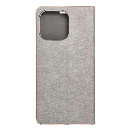 Apple iPhone 15 Pro Max Portefeuilles LUNA Book Gold Élégant  Argenté