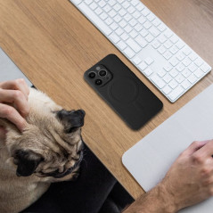 Apple iPhone 15 Pro Max Coque Silicone Mag Cover MagSAFE  Noir