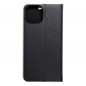 Apple iPhone 15 Portefeuilles LUNA Book Gold Élégant  Noir