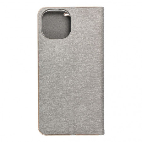 Apple iPhone 15 Portefeuilles LUNA Book Gold Élégant  Argenté