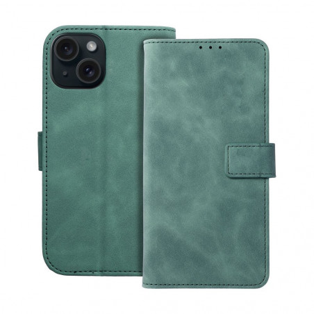 Apple iPhone 15 Portefeuilles TENDER Book Vert