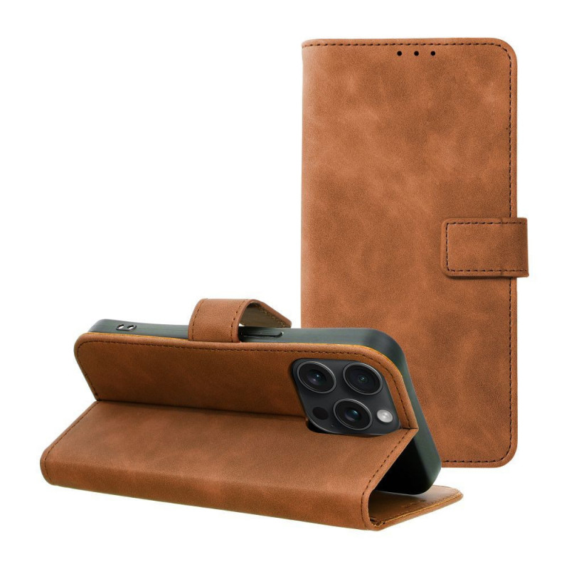 Apple iPhone 15 Pro Portefeuilles TENDER Book Brun