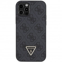 Apple iPhone 12 Coque Guess Metal Logo Starss Crossbody Élégant  Noir