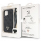 Apple iPhone 12 Coque Guess Metal Logo Starss Crossbody Élégant  Noir