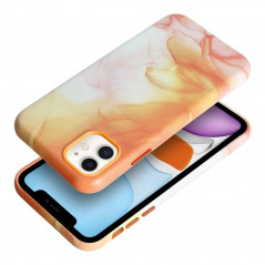 Apple iPhone 11 Coque Leather Mag Cover Élégant  MagSAFE  Éclaboussure d'orange