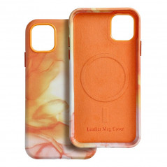 Apple iPhone 11 Coque Leather Mag Cover Élégant  MagSAFE  Éclaboussure d'orange