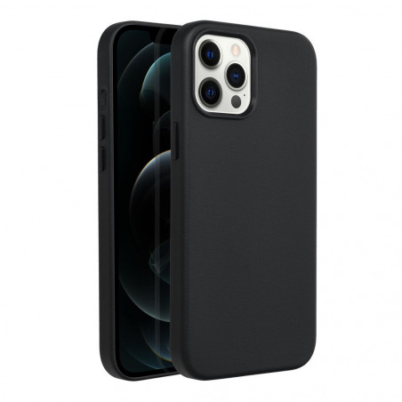 Apple iPhone 12 Pro Max Coque Leather Mag Cover Élégant  MagSAFE  Noir