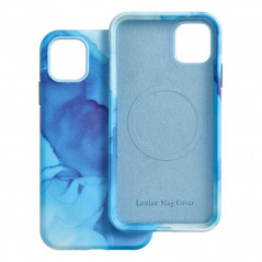 Apple iPhone XS Max Coque Leather Mag Cover Élégant  MagSAFE  Éclaboussure bleue