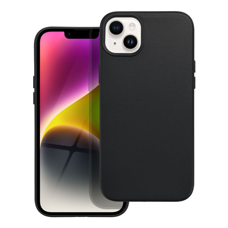 Apple iPhone 14 Plus Coque Leather Mag Cover Élégant  MagSAFE  Noir