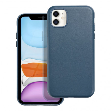Apple iPhone 11 Coque Leather Mag Cover Élégant  MagSAFE  Bleu indigo