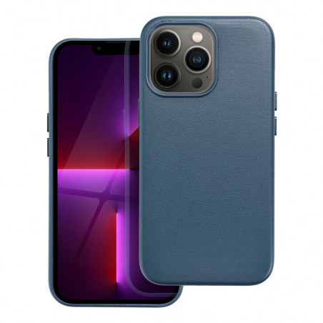 Apple iPhone 13 Pro Coque Leather Mag Cover Élégant  MagSAFE  Bleu indigo