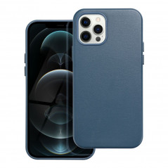 Apple iPhone 12 Pro Coque Leather Mag Cover Élégant  MagSAFE  Bleu indigo