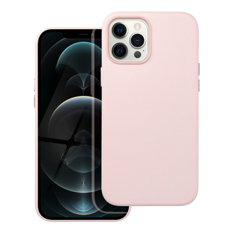 Apple iPhone 12 Pro Max Coque Leather Mag Cover Élégant  MagSAFE  Rose sable