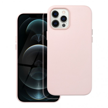 Apple iPhone 12 Pro Max Coque Leather Mag Cover Élégant  MagSAFE  Rose sable
