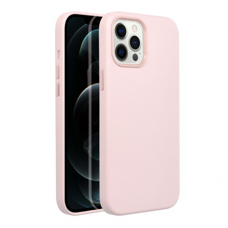 Apple iPhone 12 Pro Max Coque Leather Mag Cover Élégant  MagSAFE  Rose sable