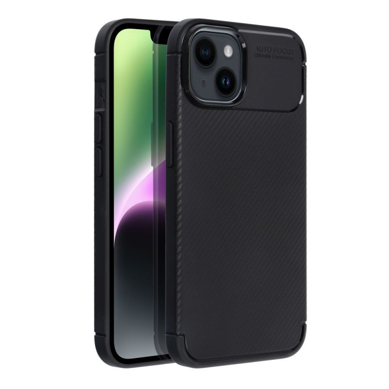 Apple iPhone 14 Coque Carbon premium Élégant  Noir