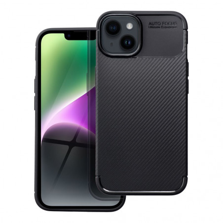 Apple iPhone 14 Coque Carbon premium Élégant  Noir