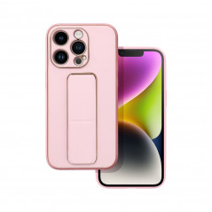 Apple iPhone 14 Pro Coque LEATHER Case Kickstand Rose