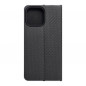 Apple iPhone 14 Pro Max Portefeuilles LUNA Book Carbon Fibre de carbone, Élégant  Noir