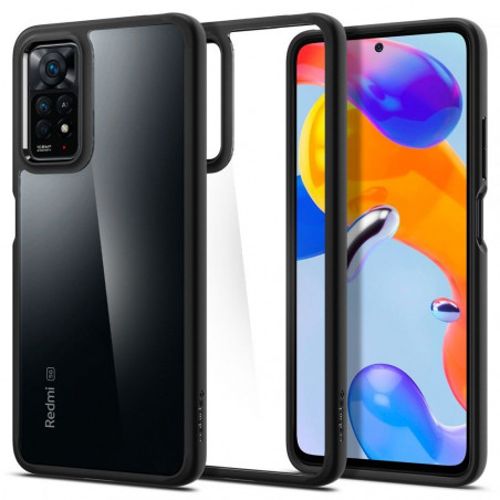 XIAOMI Redmi Note 11 Pro 5G Coque Spigen Ultra Hybrid Clair comme du cristal  Noir mat